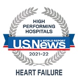 U.S. News & World Report High Performing Hospitals in heart failure 2021- 2022