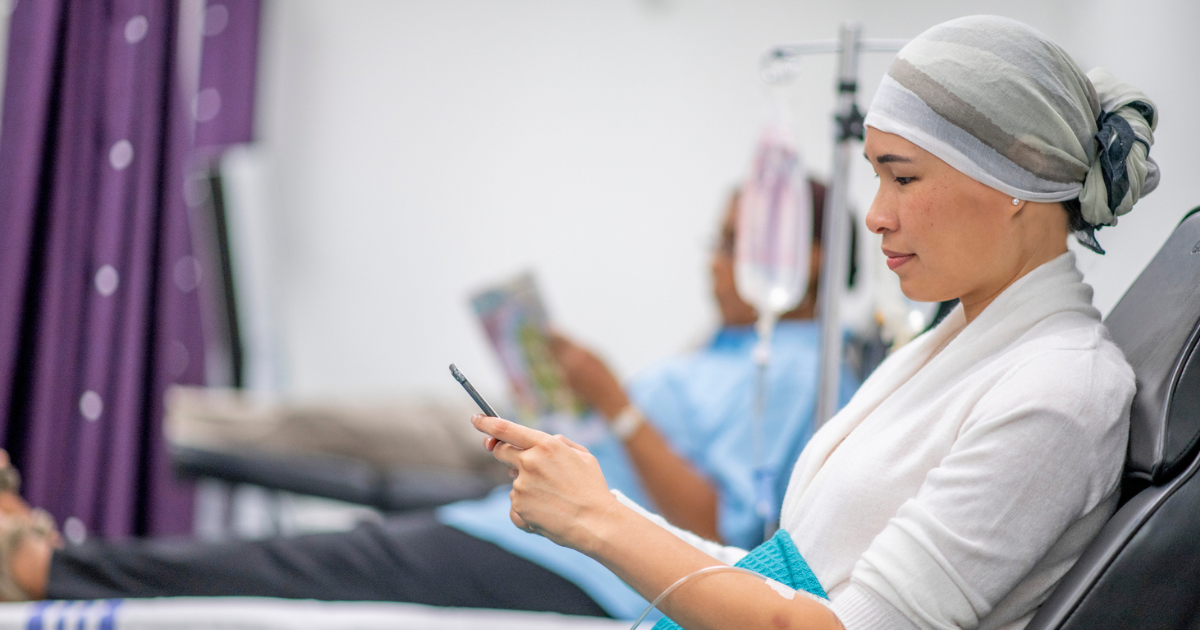 Woman undergoing chemotherapy