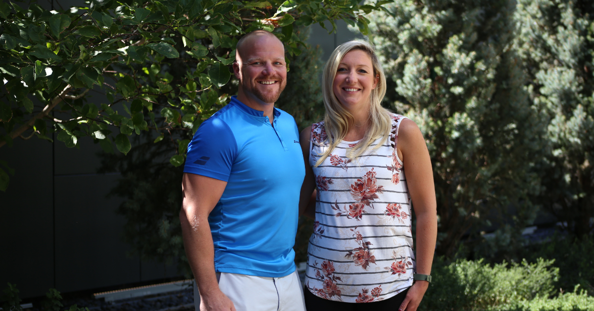 Patient Julie Jewell with her husband, Matthew Tacha