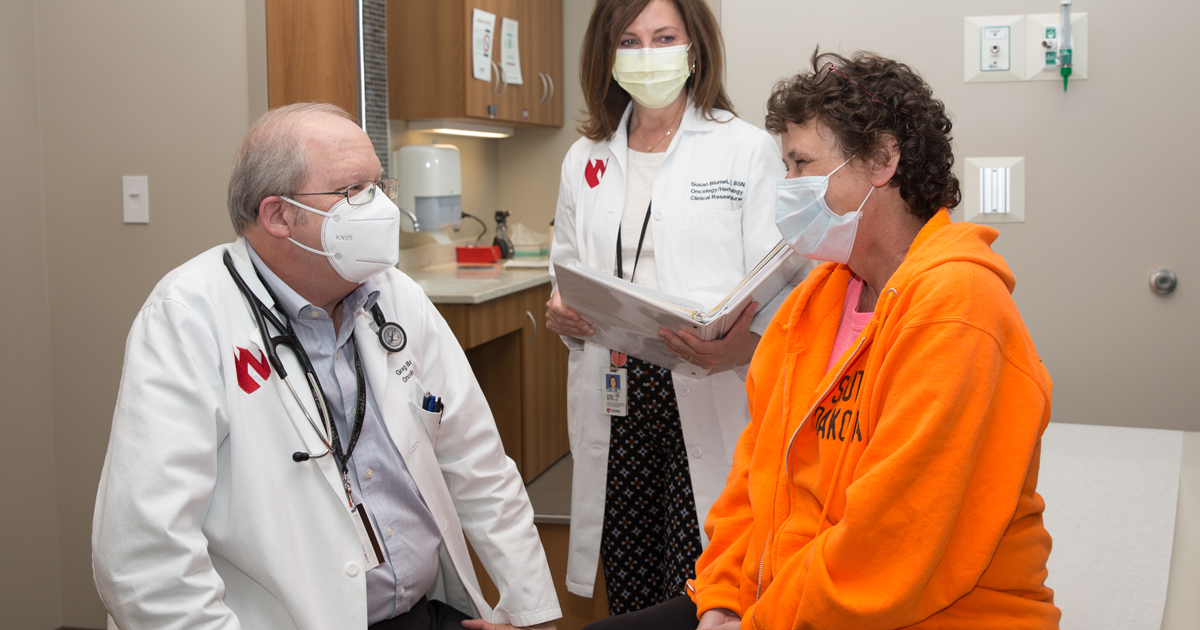 Left to right: R. Gregory Bociek, MD, Susan Blumel, BSN, RN, and Dorothy Bauco