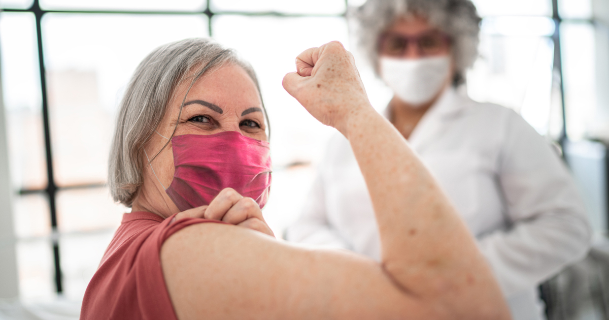 picture of a woman getting ready for her vaccination