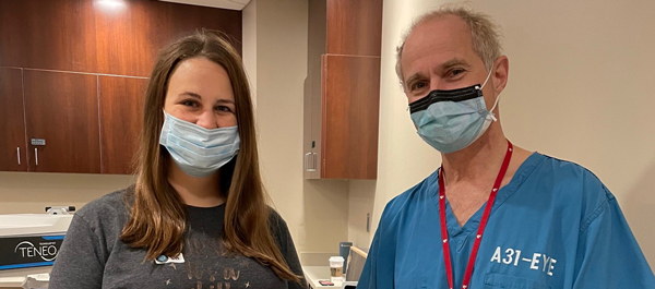 Bethany Marksmeier with eye surgeon Ron Krueger, MD.