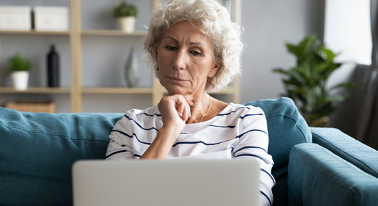 picture of a woman looking online