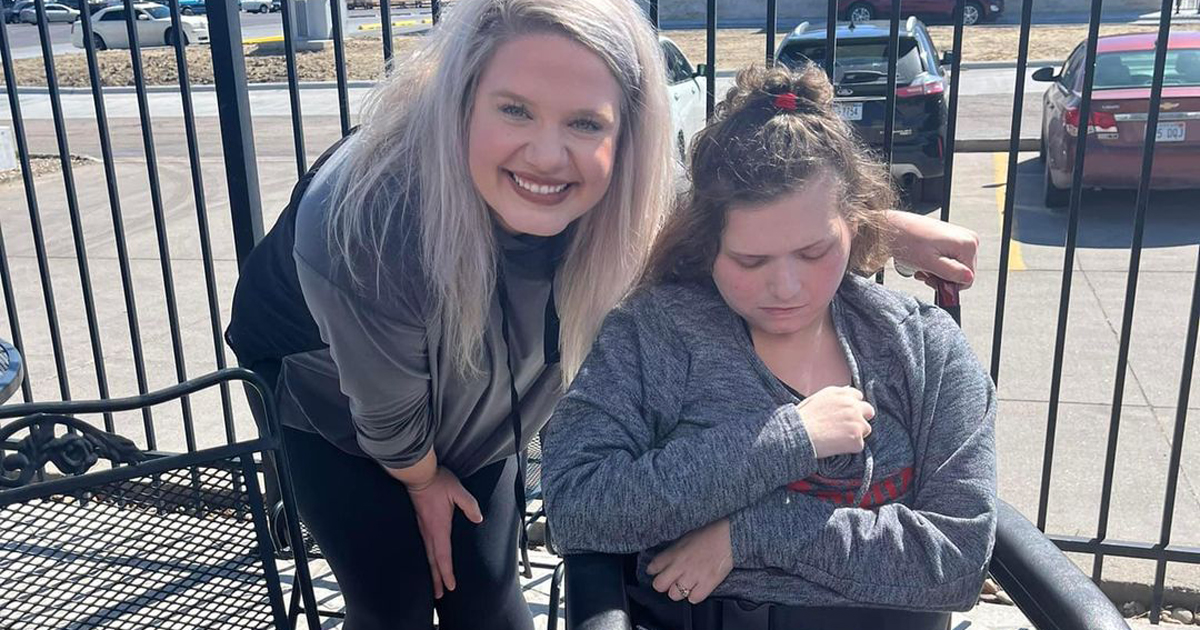 Nurse Alex Friend with her patient, Brittany Consbruck