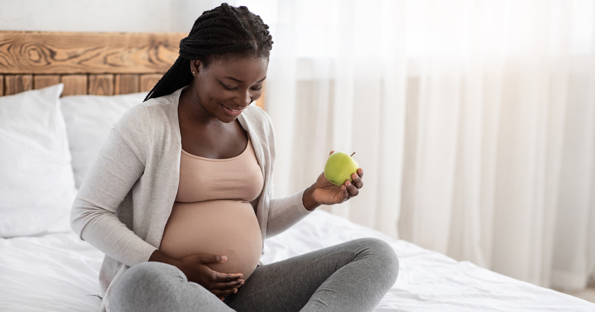 Pregnant woman feels baby move