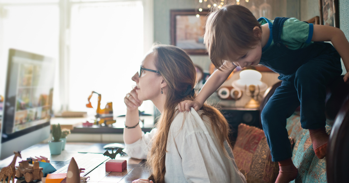 picture of a woman looking online