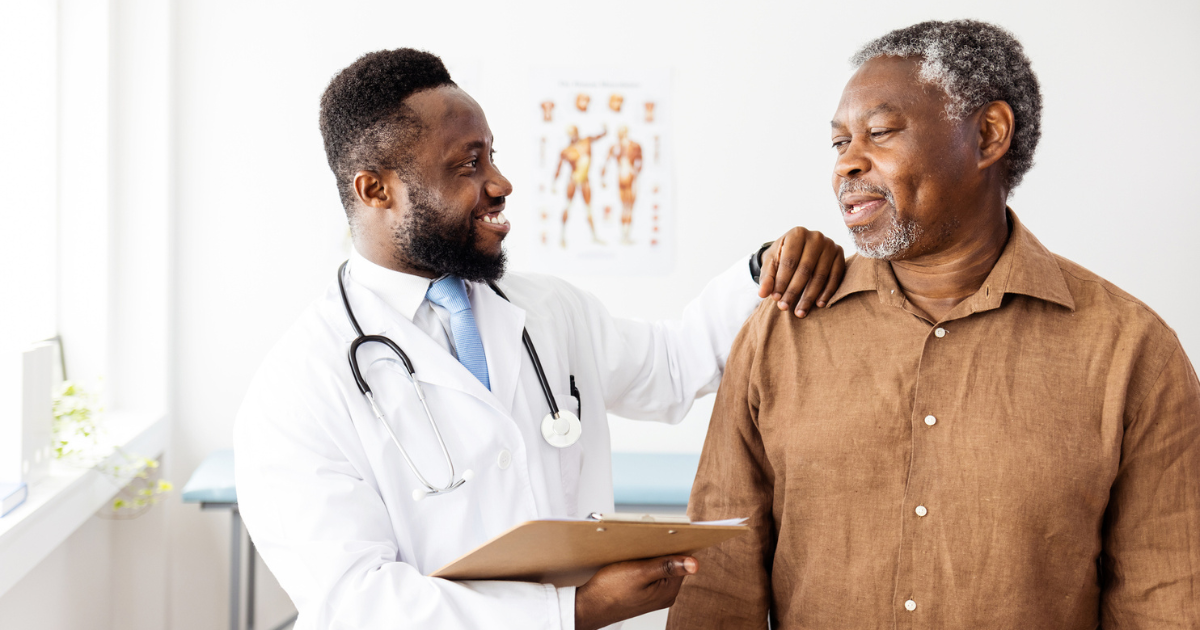 A picture of a man in a doctor's office