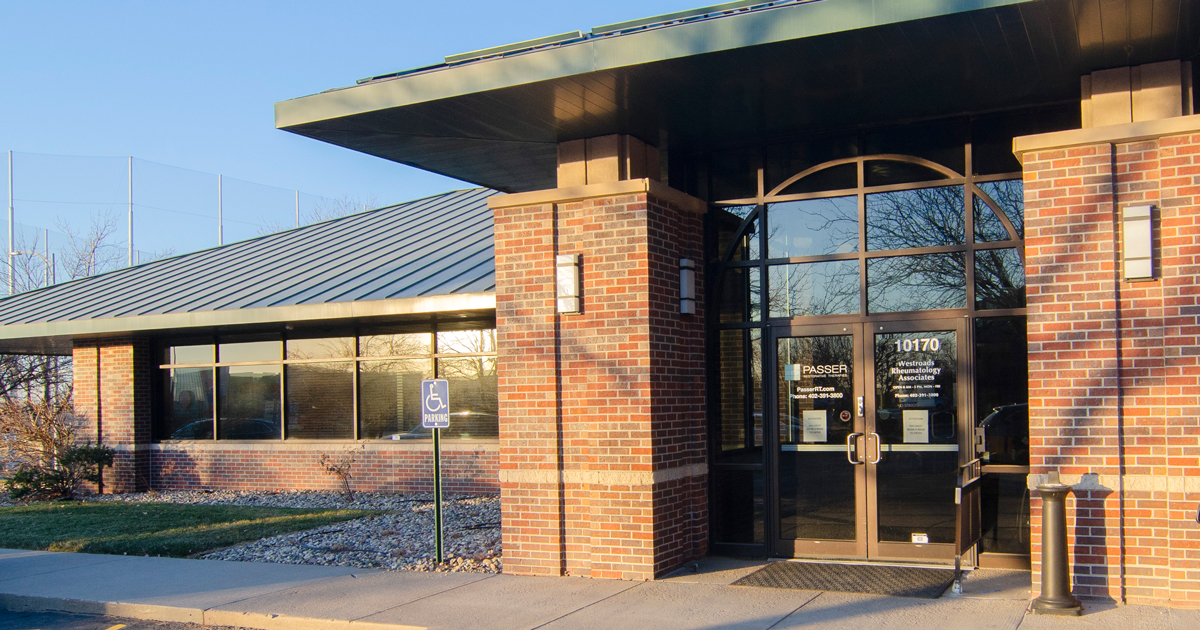 Picture of the former Westroads Rheumatology Associates building, now part of Nebraska Medicine 