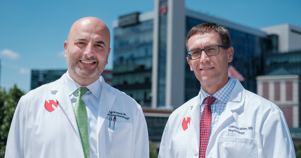 (Left) Zaid Al-Kadhimi, MD, hematologist, (right) Clifford Miles, MD, nephrologist