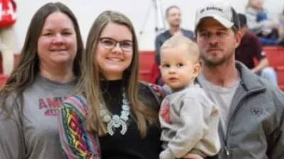 Brandi, daughter Bailey, son Gatlin, and husband Justin