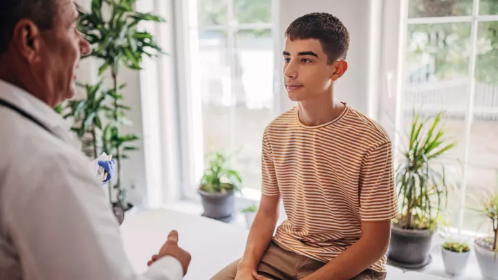 Teenage boy at the doctor's office