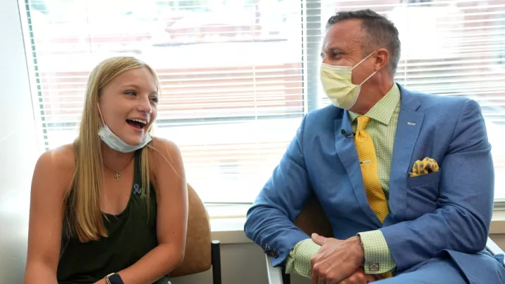 Patient Braylynn Sallinger and Dr. David Mercer