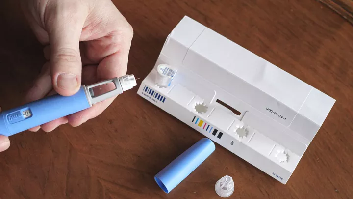 Close up of diabetes medication