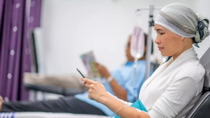 Woman undergoing chemotherapy