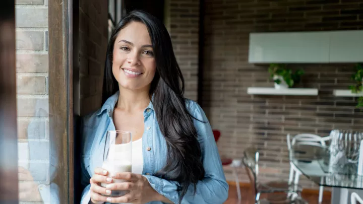 Woman drinking milk