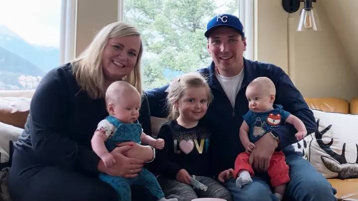 Nick Howe and his wife, Rachel, daughter Julia, and twin boys Levi and Miles