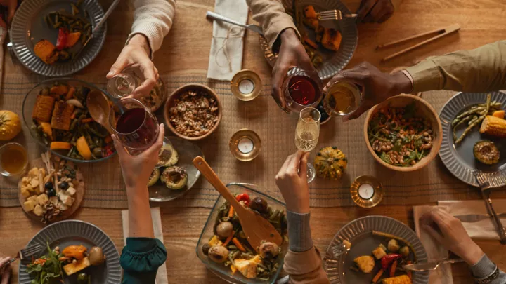 picture of a family gathering at the dinner table
