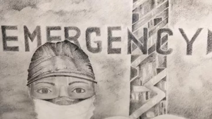 Pencil drawing of a nurse