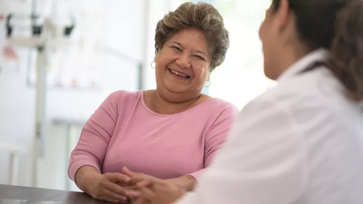 Woman talking to her doctor