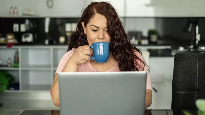 Woman drinking coffee