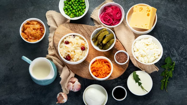 Close up of bowls of various types of food