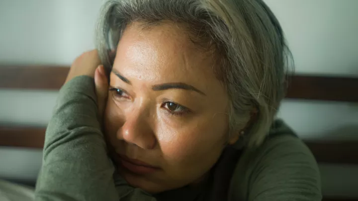Woman looking sad