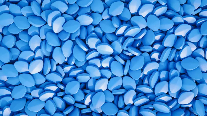 Pile of blue pills