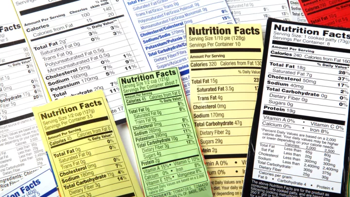 Nutrition labels